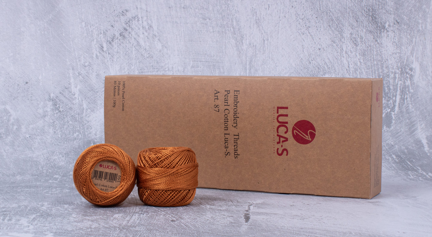 Pack of 10 Pearl Cotton Luca-S Color 359, Art. 87 - Embroidery Threads