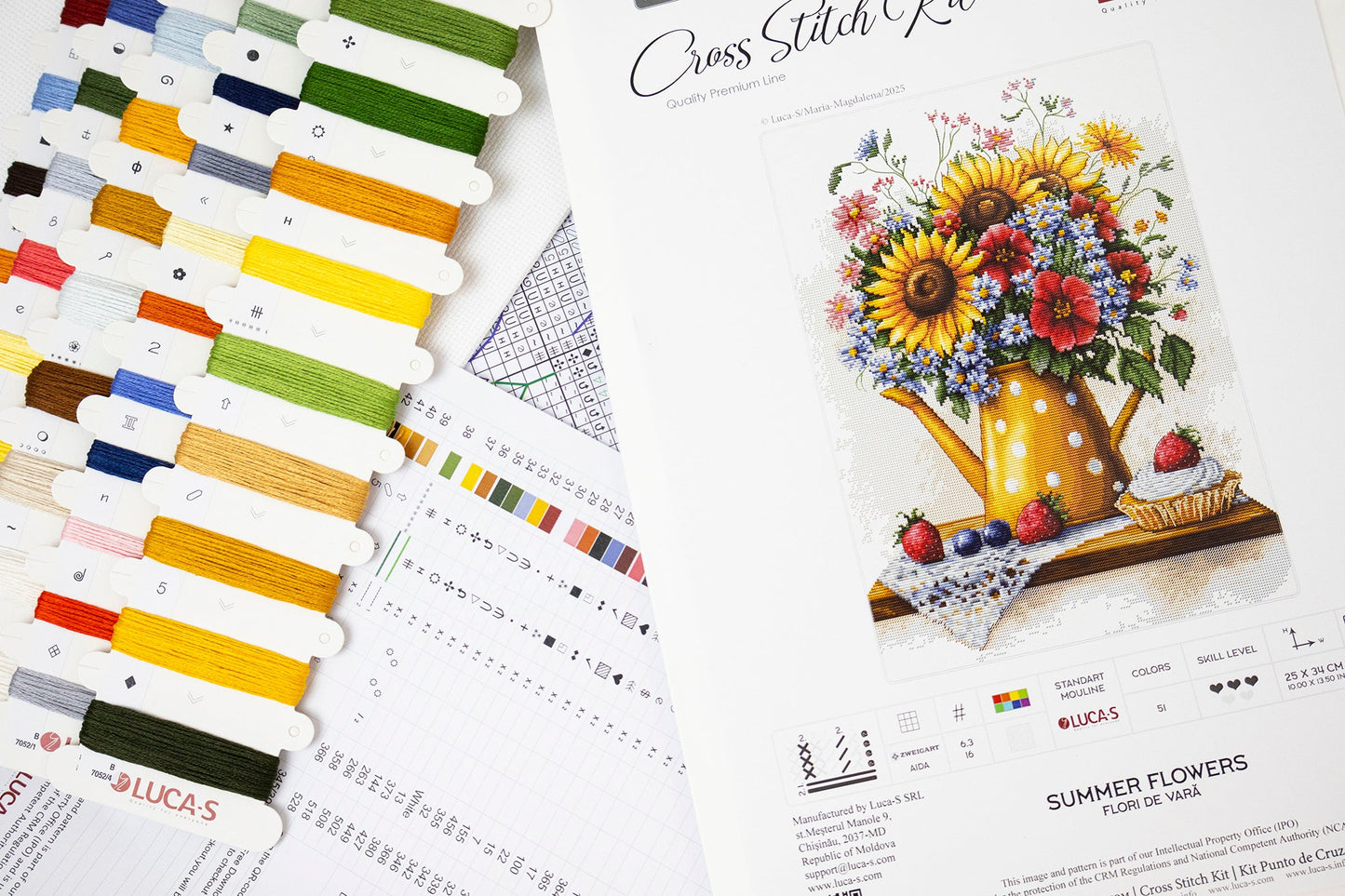 Cross Stitch Kit Luca-S - Summer Flowers, B7052