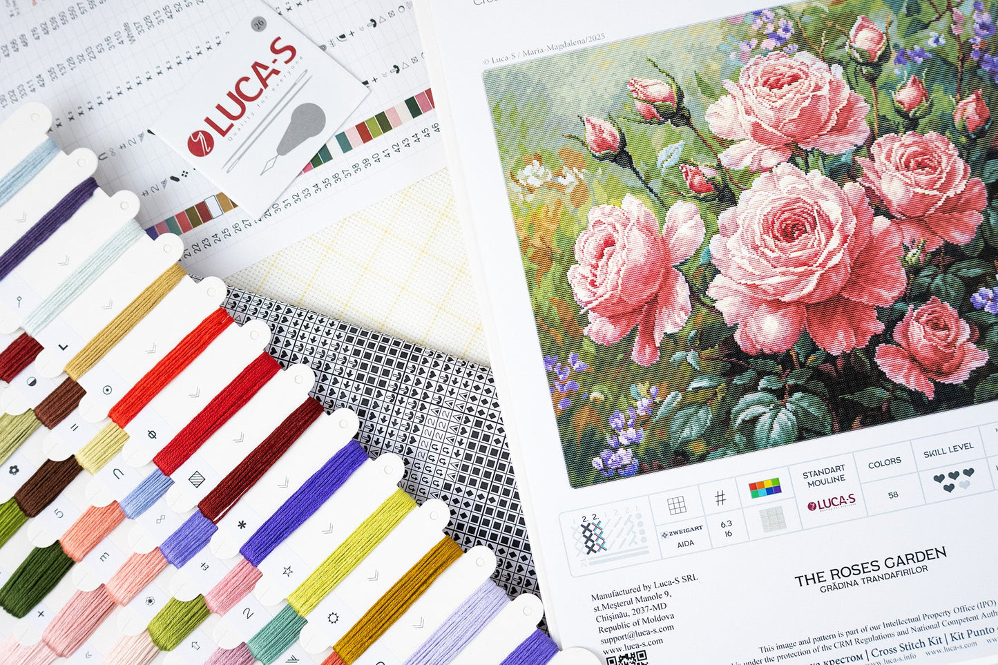 Cross Stitch Kit Luca-S GOLD - The Roses Garden, B717