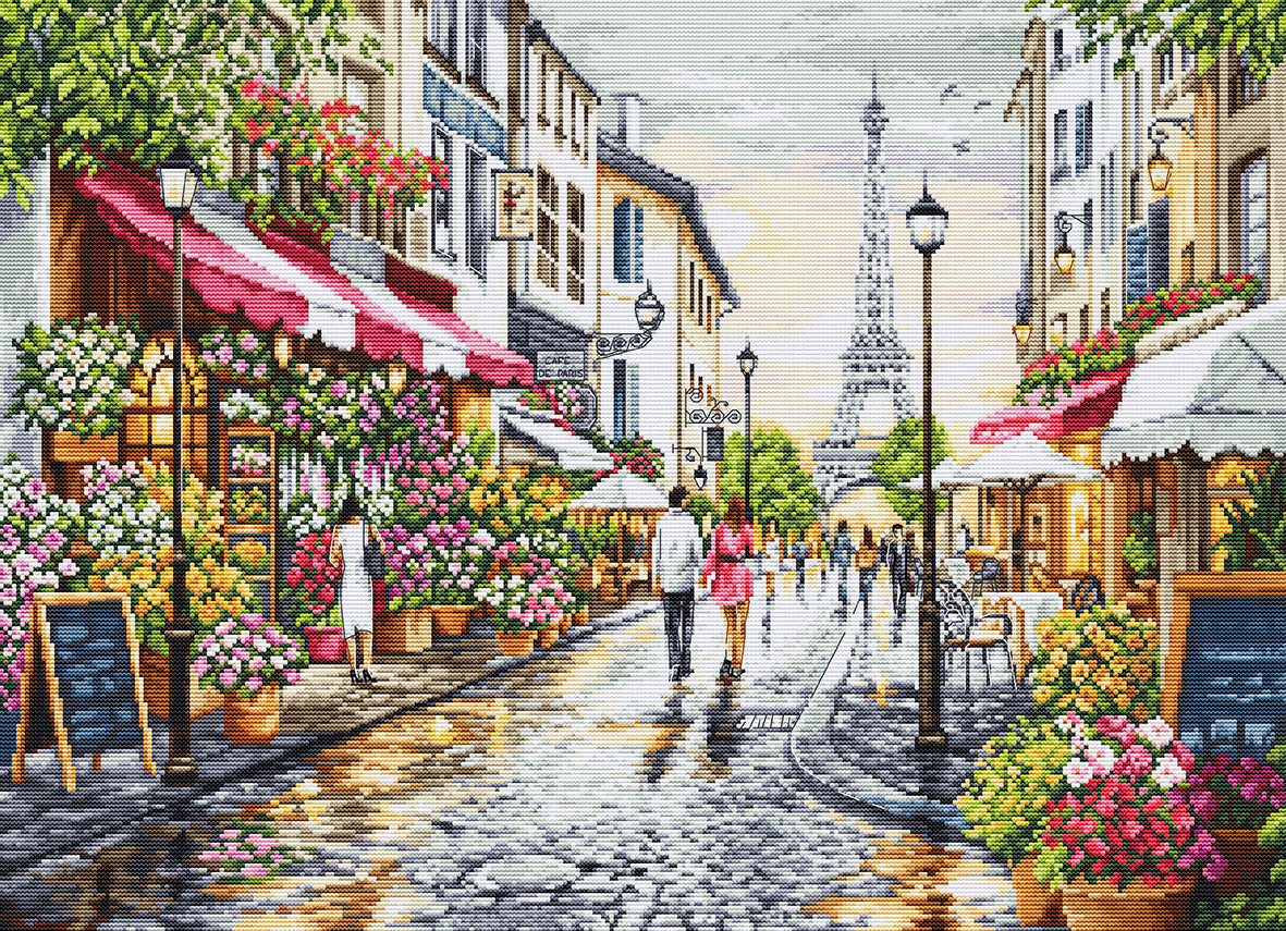 Cross Stitch Kit Luca-S GOLD - Paris Flower Shop, BU5107