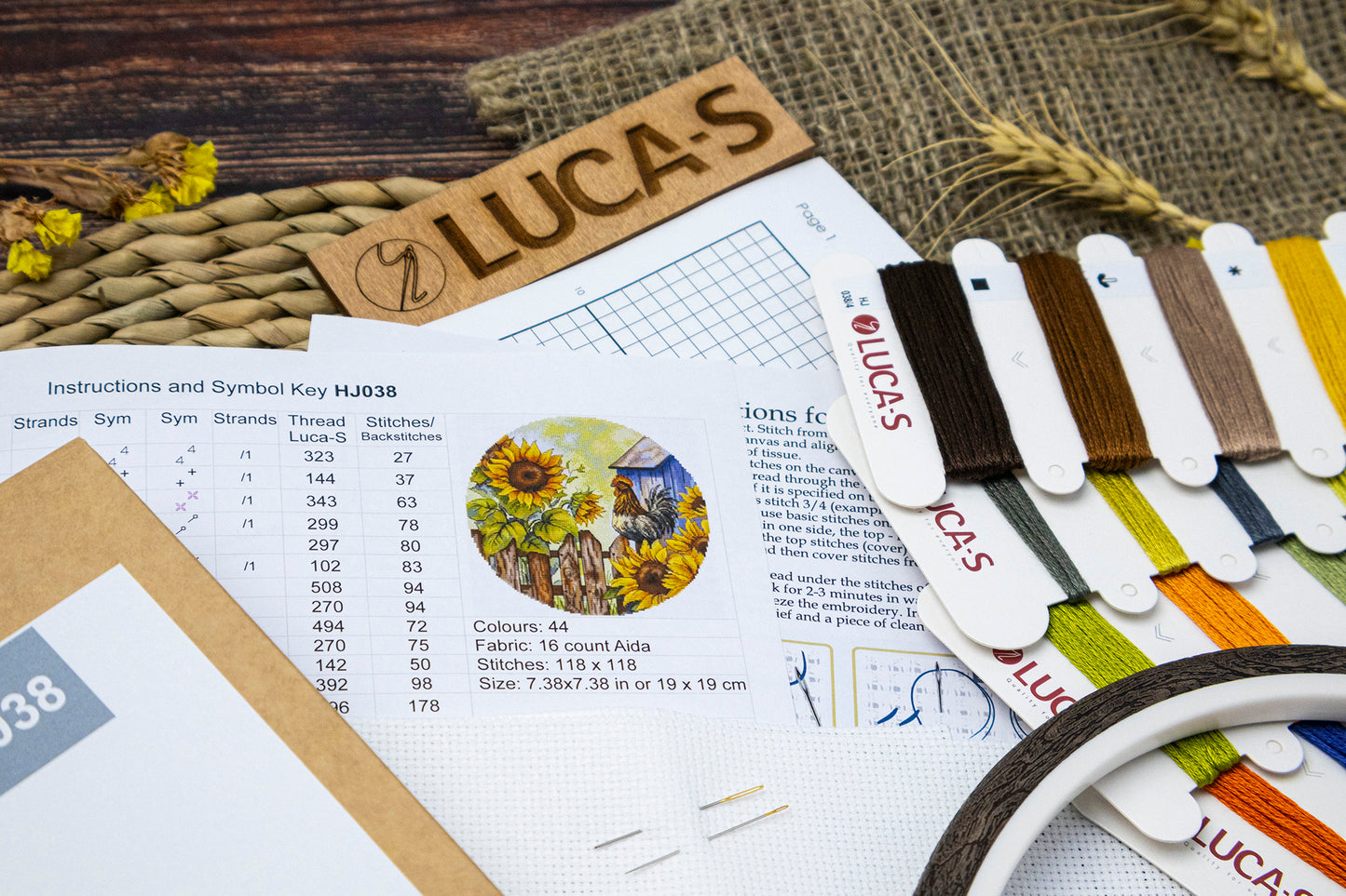 Cross Stitch Kit HobbyJobby with Hoop Included - The Rooster Song