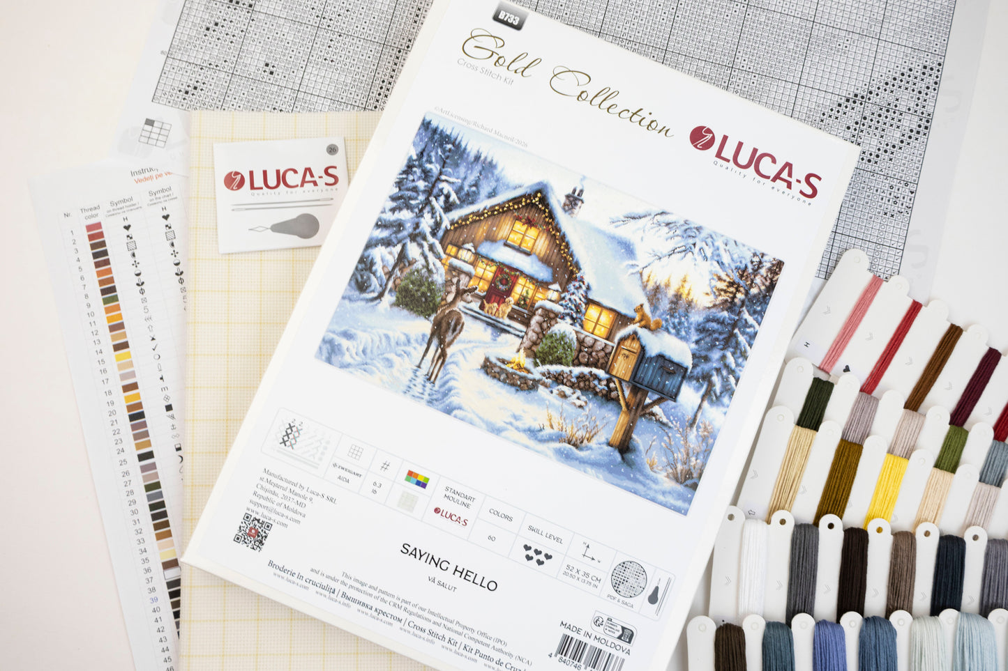 Cross Stitch Kit Luca-S Gold - Saying Hello, B733