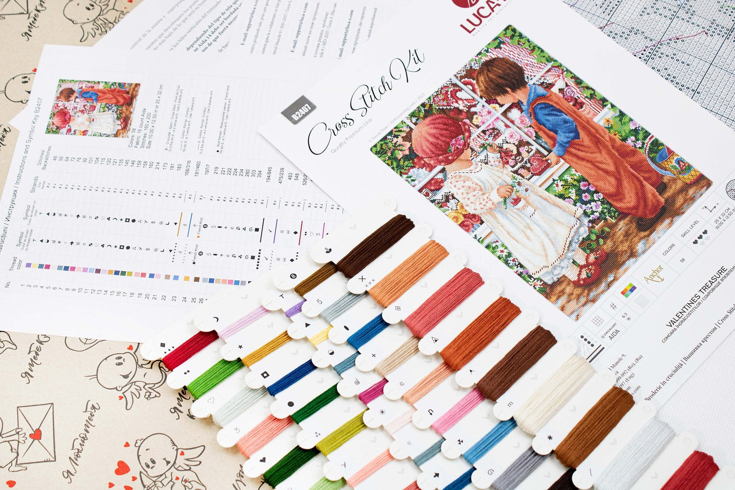 Cross Stitch Kit Luca-S - Valentine's Treasure, B2407