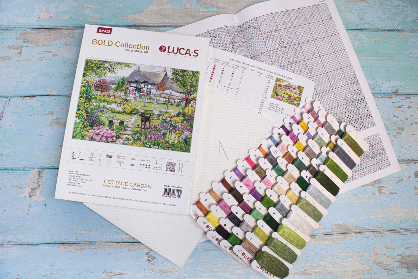 Cross Stitch Kit Luca-S GOLD - Cottage Garden, B2412