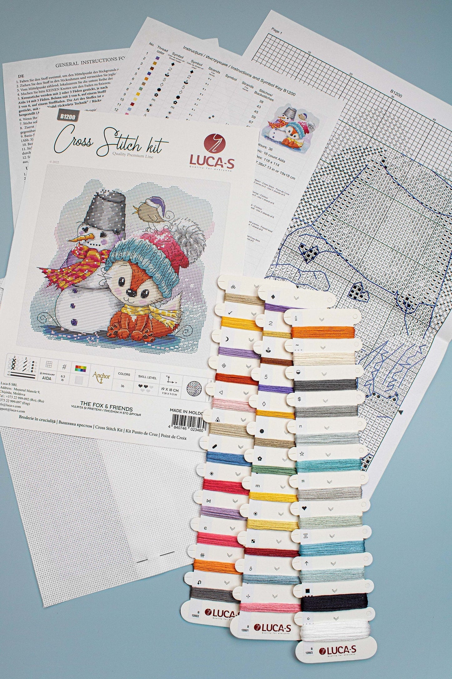 Cross Stitch Kit Luca-S - The Fox & Friends, B1200