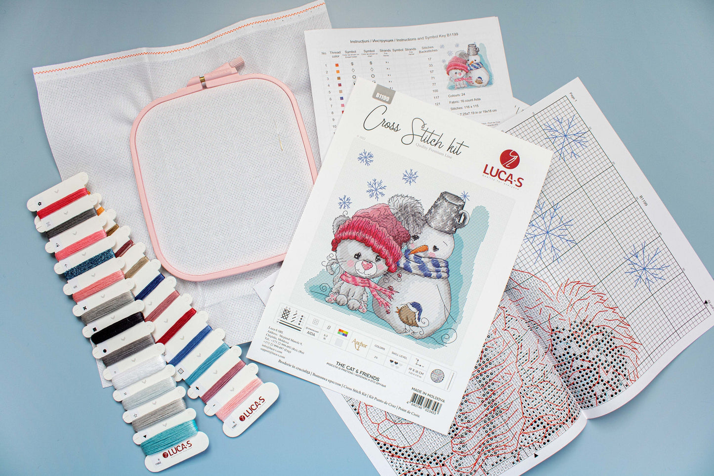Cross Stitch Kit Luca-S - The Cat & Friends, B1199