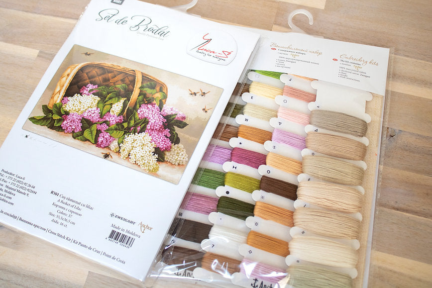 Cross Stitch Kit Luca-S - Lilac Basket, B501