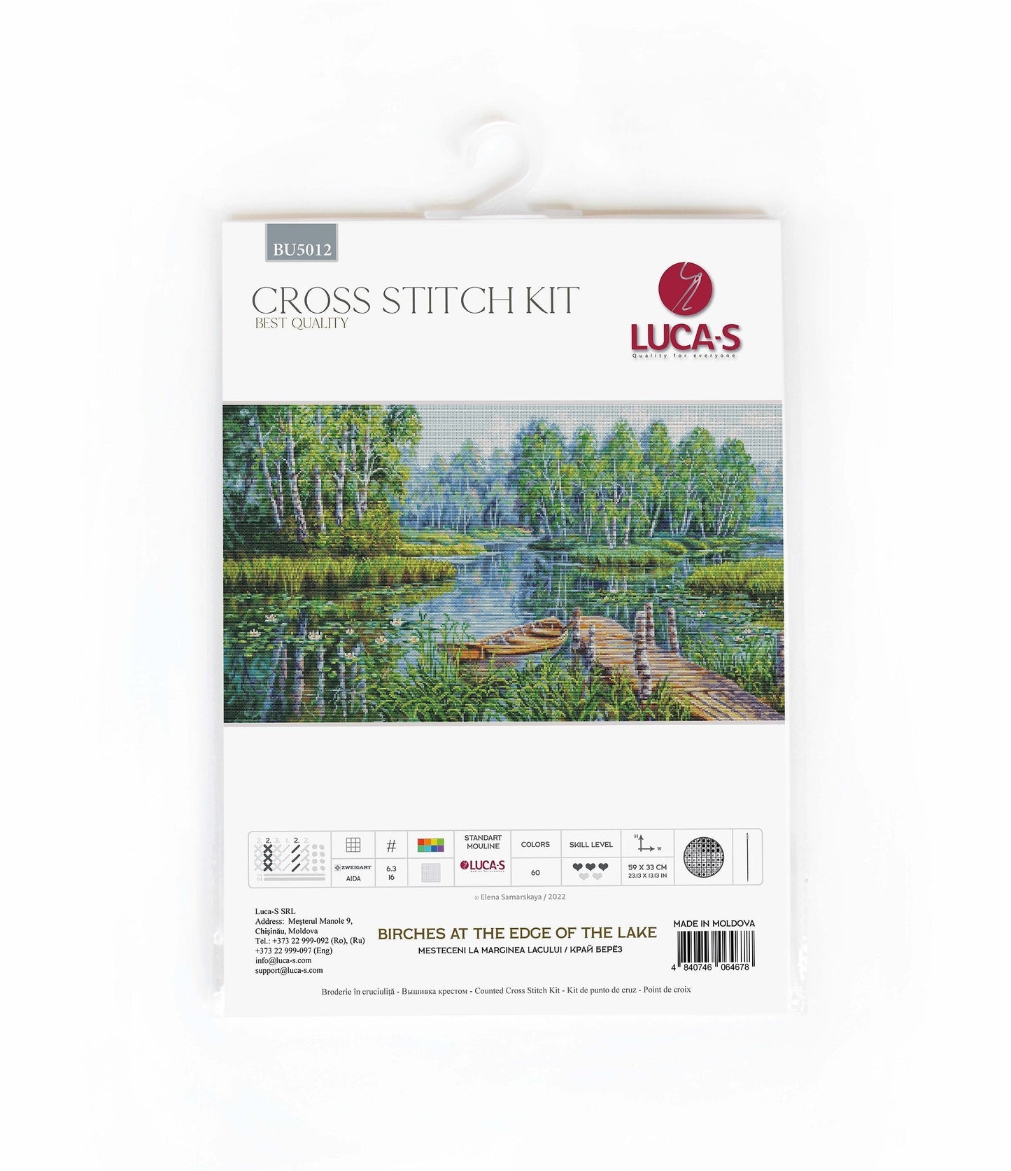 Cross Stitch Kit Luca-S - Birches at the Edge of the Lake, BU5012