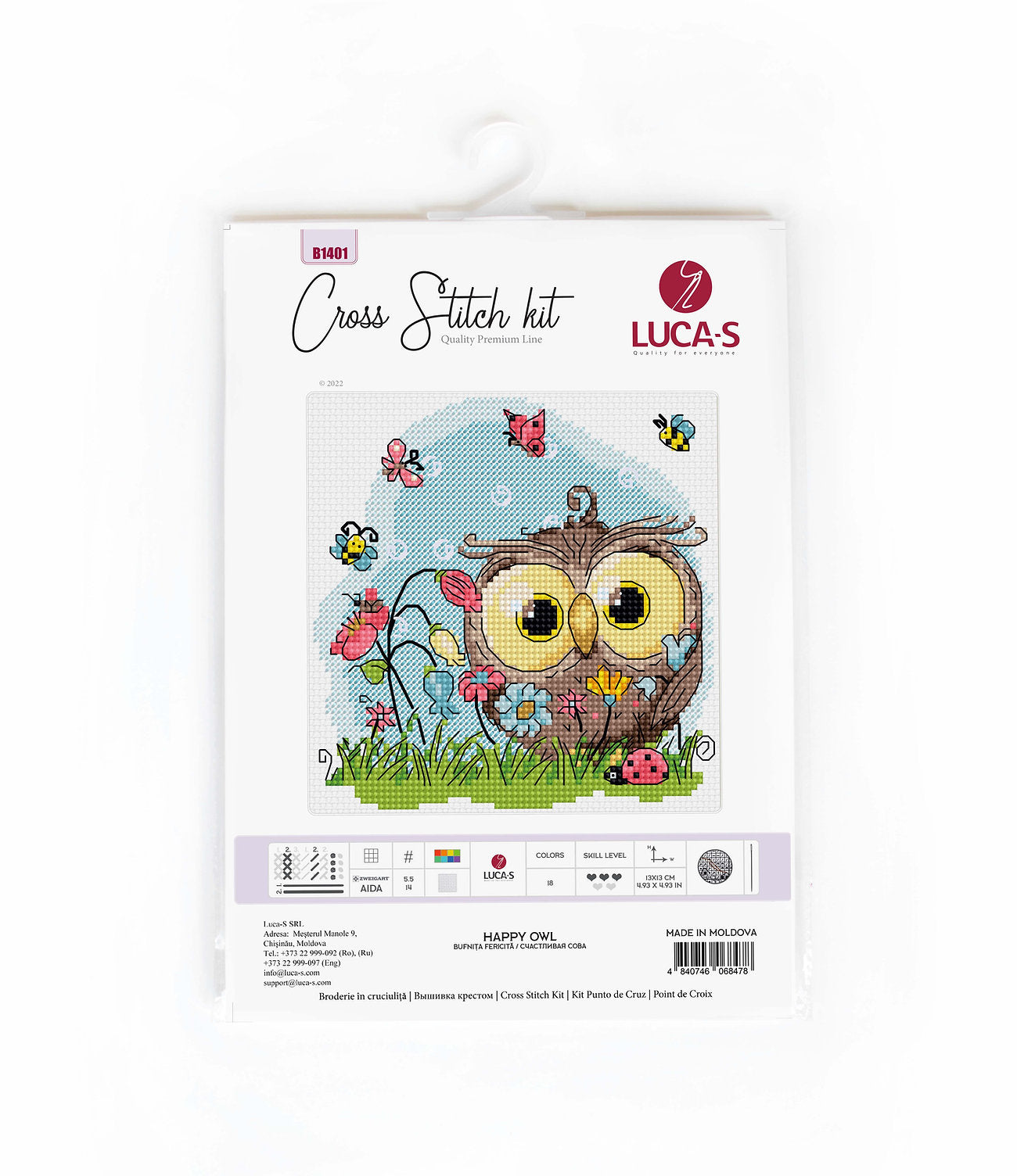 Cross Stitch Kit Luca-S - Happy Owl, B1401