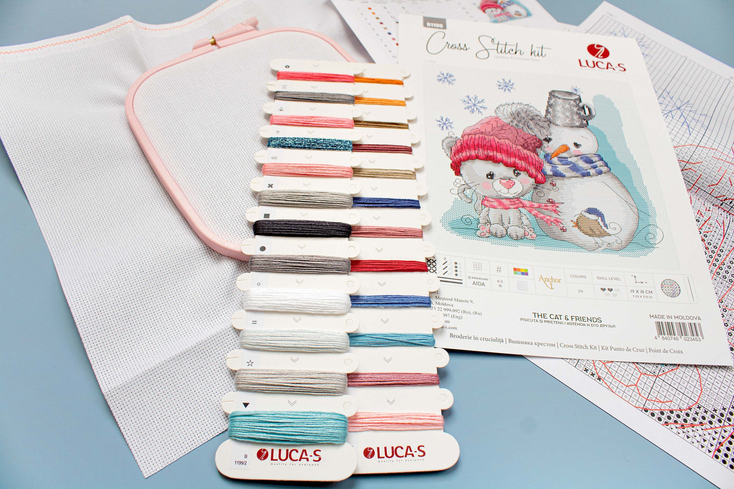 Cross Stitch Kit Luca-S - The Cat & Friends, B1199