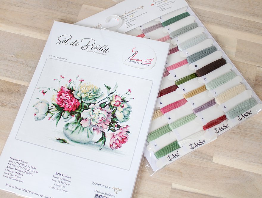 Cross Stitch Kit Luca-S - Peonies, B2263