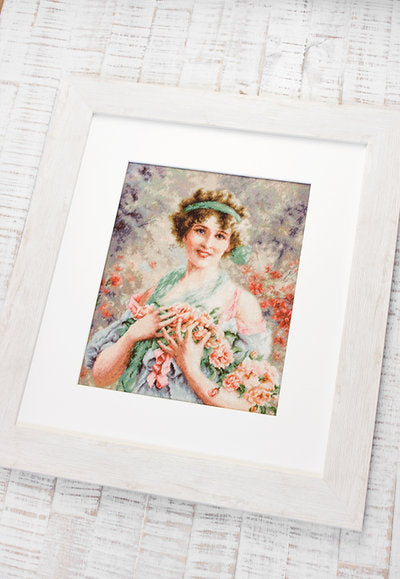 Cross Stitch Kit Luca-S - The girl with the Roses, B553