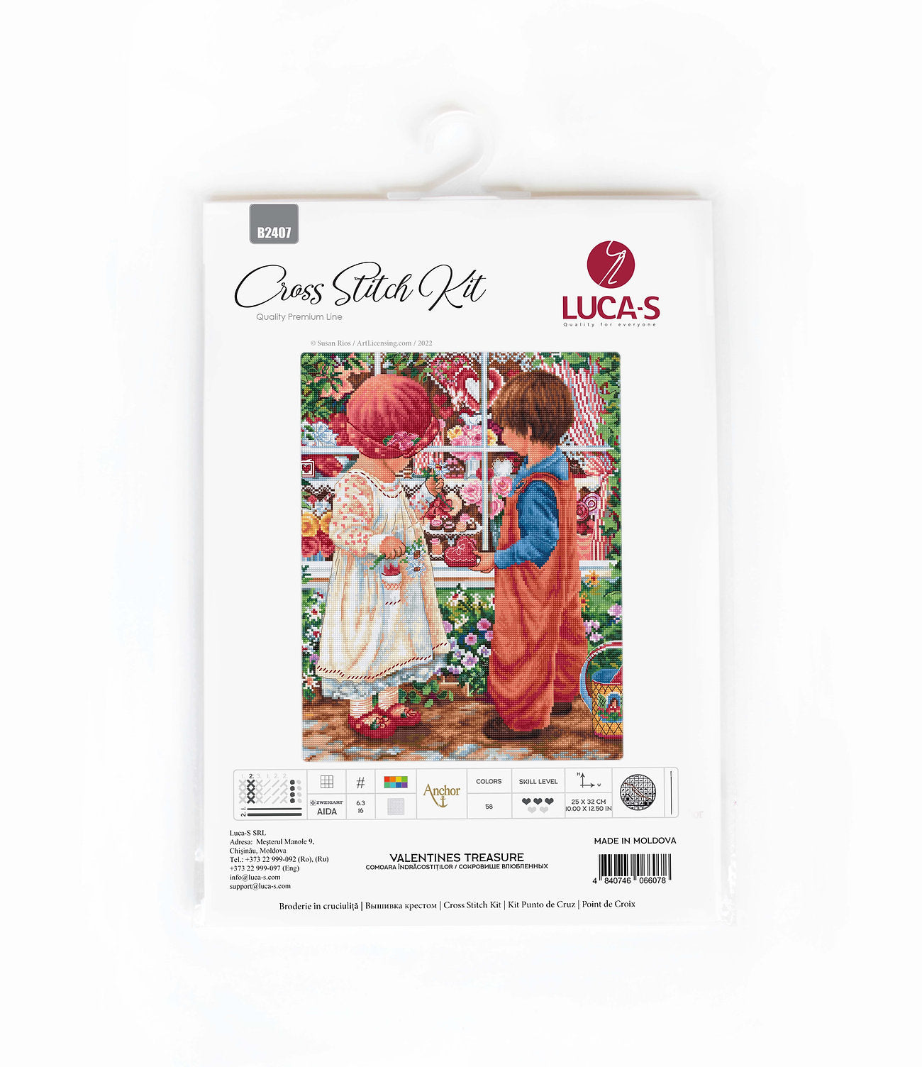 Cross Stitch Kit Luca-S - Valentine's Treasure, B2407