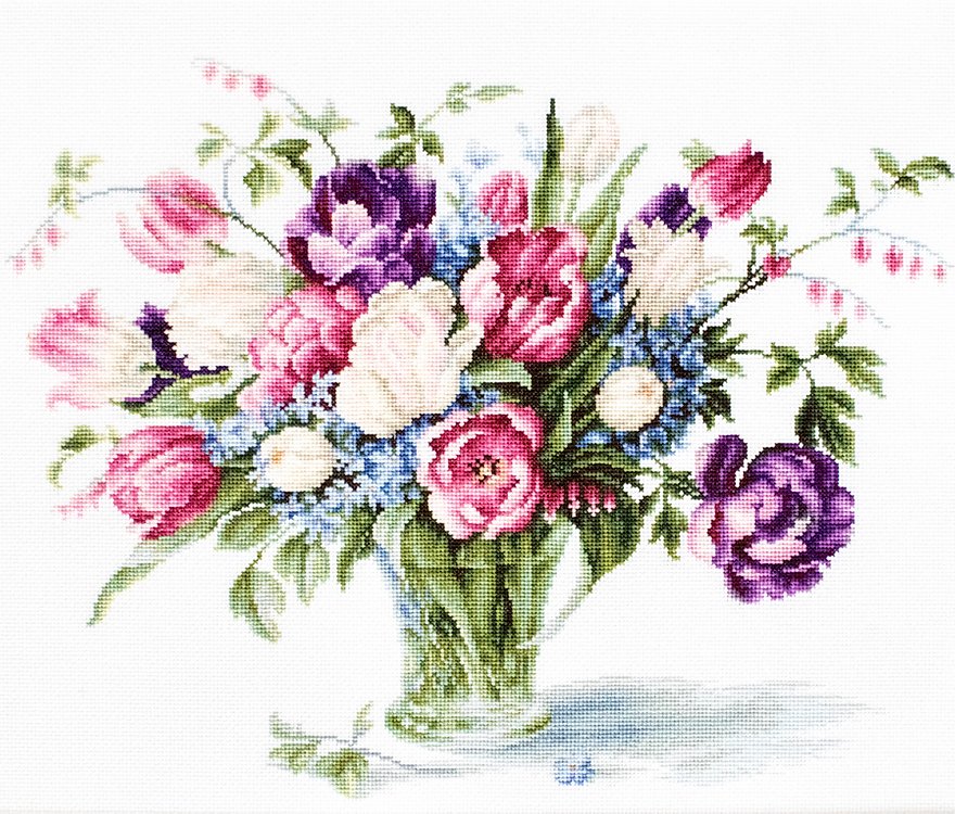 Cross Stitch Kit Luca-S - Tulips Vase, B2261