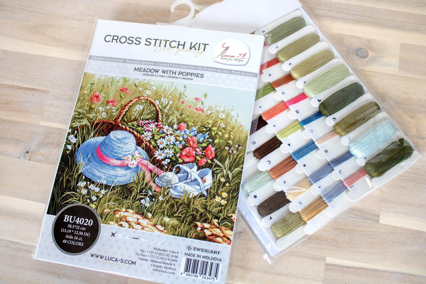 Cross Stitch Kit Luca-S - Meadow with Poppies, BU4020