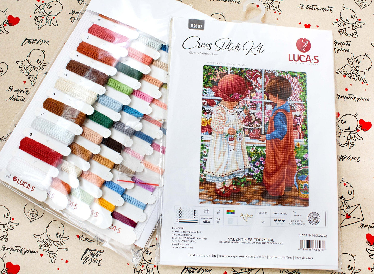 Cross Stitch Kit Luca-S - Valentine's Treasure, B2407