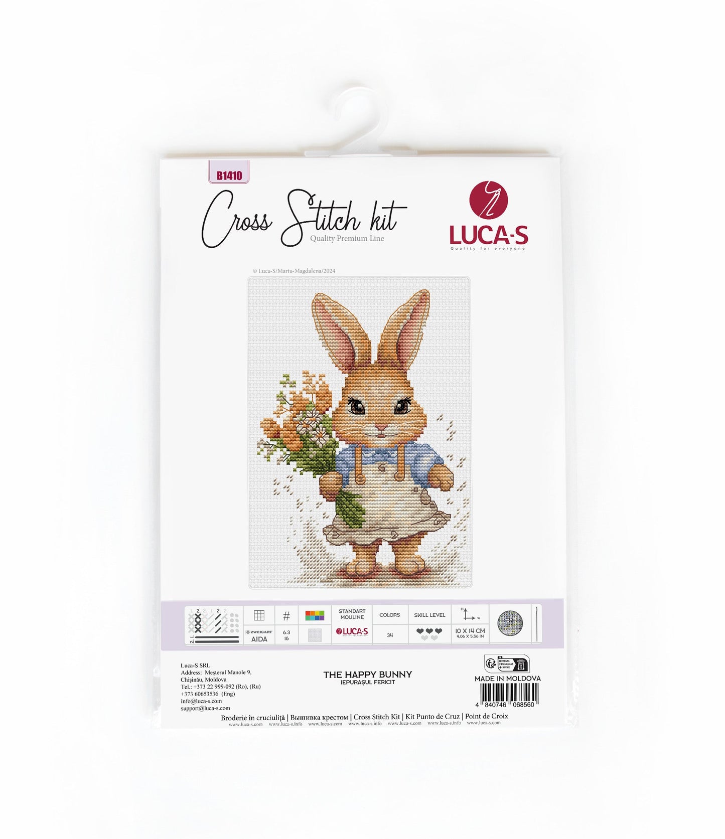 Cross Stitch Kit Luca-S - The Happy Bunny, B1410