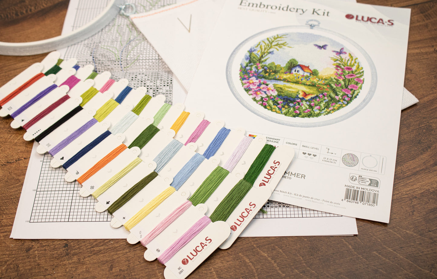 Cross Stitch Kit with Hoop Included Luca-S - The Summer, BC220