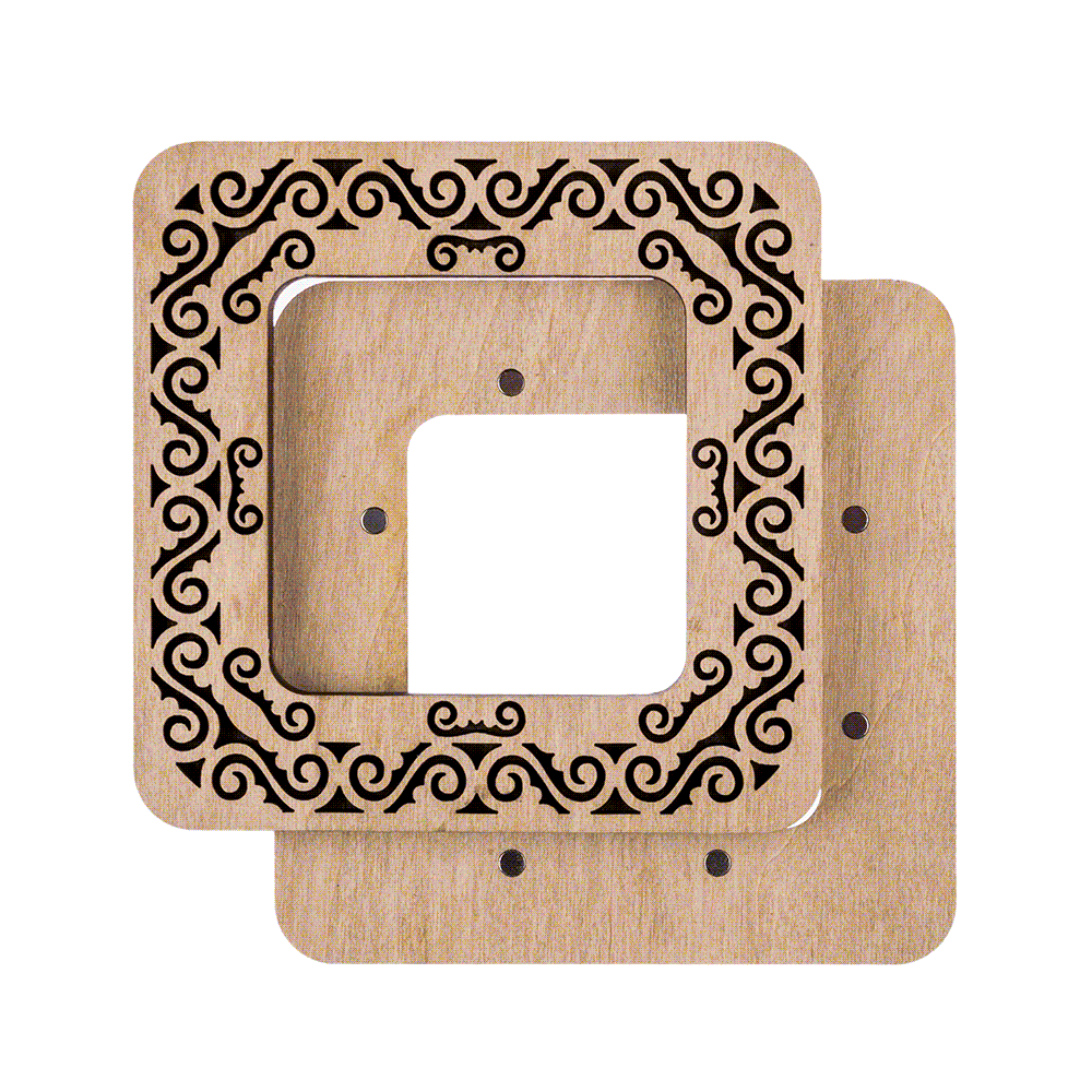Magnetic Embroidery Hoop - Wooden Cross Stitch Hoop (6x6cm)