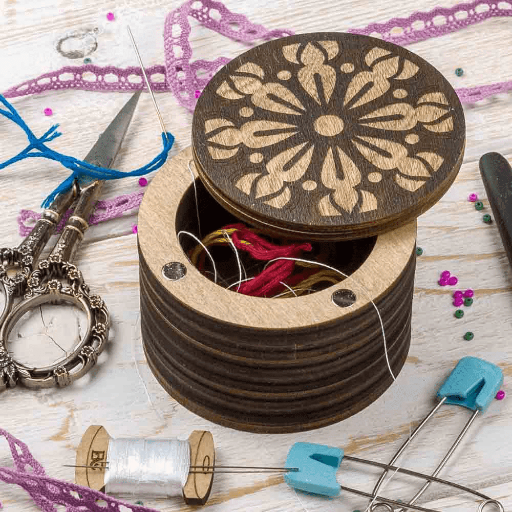 Wooden Storage Box for Handcrafts