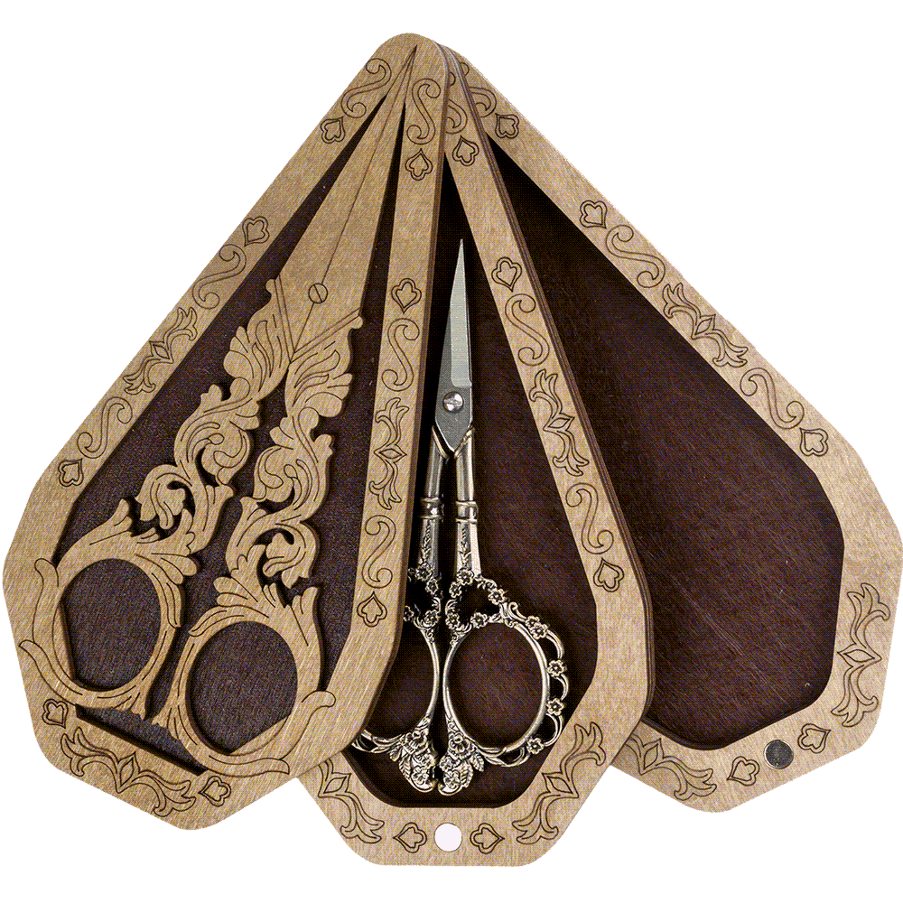 Scissor Case - Wooden Scissor Case, Storage Box for Scissors