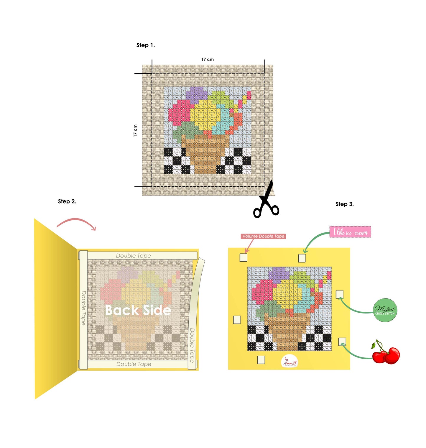 Cross Stitch Kit Luca-S - X12 Ice-cream