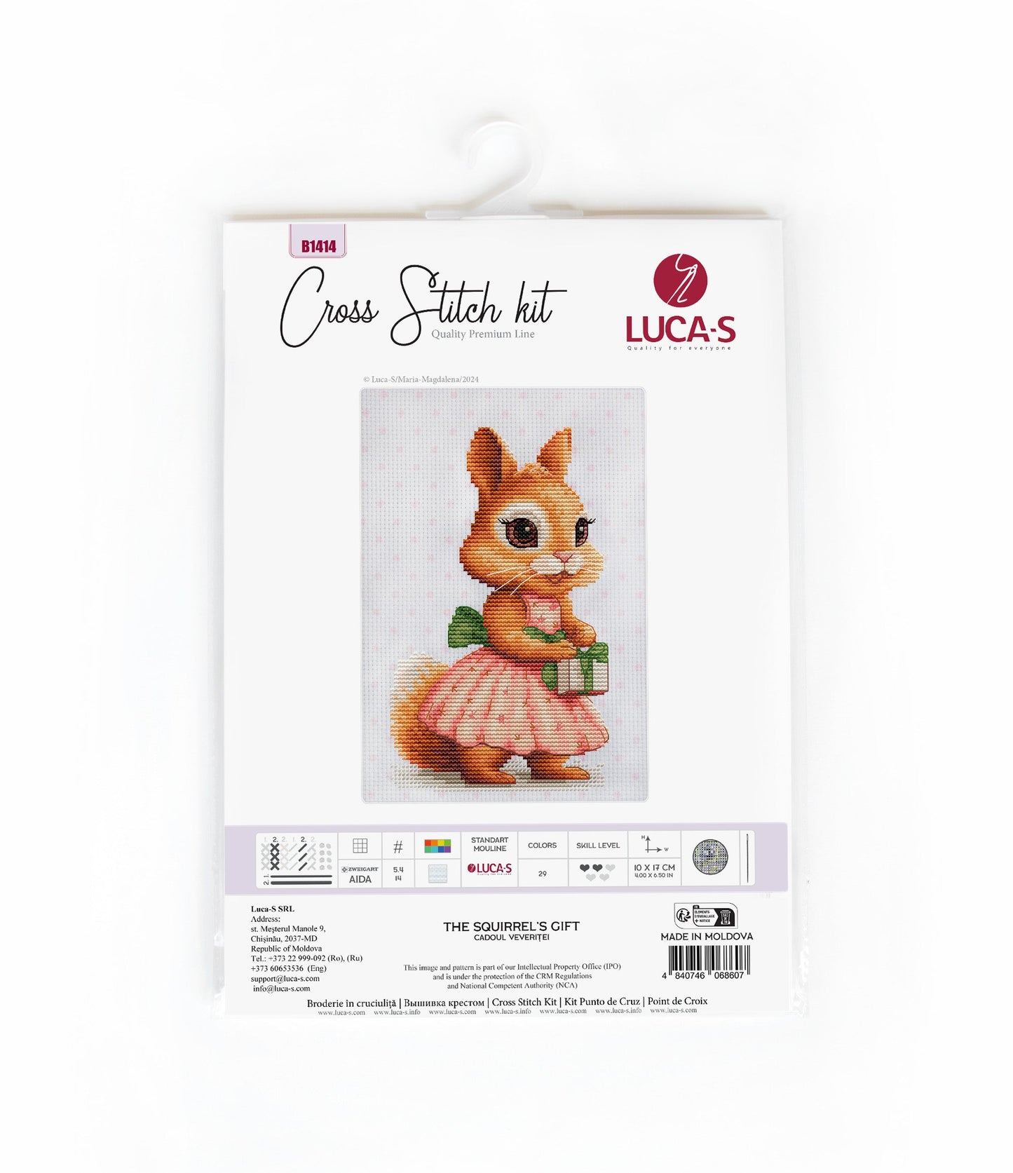 Cross Stitch Kit Luca-S - The Squirrel's Gift, B1414