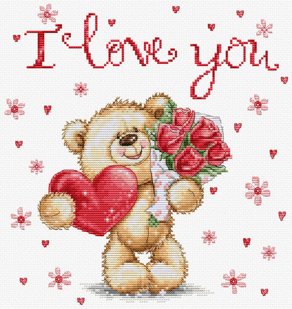 Cross Stitch Kit Luca-S - I Love You, B1421