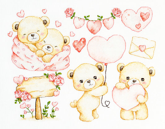 Cross Stitch Kit Luca-S - Little Hearts Collection, B1446