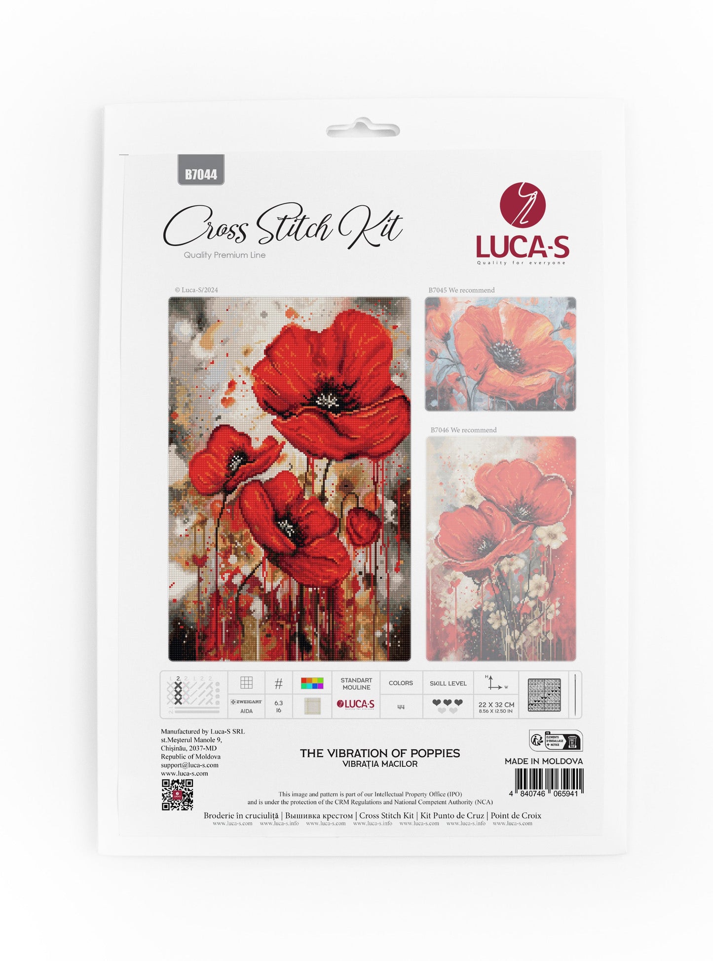 Cross Stitch Kit Luca-S - The Vibration of Poppies, B7044