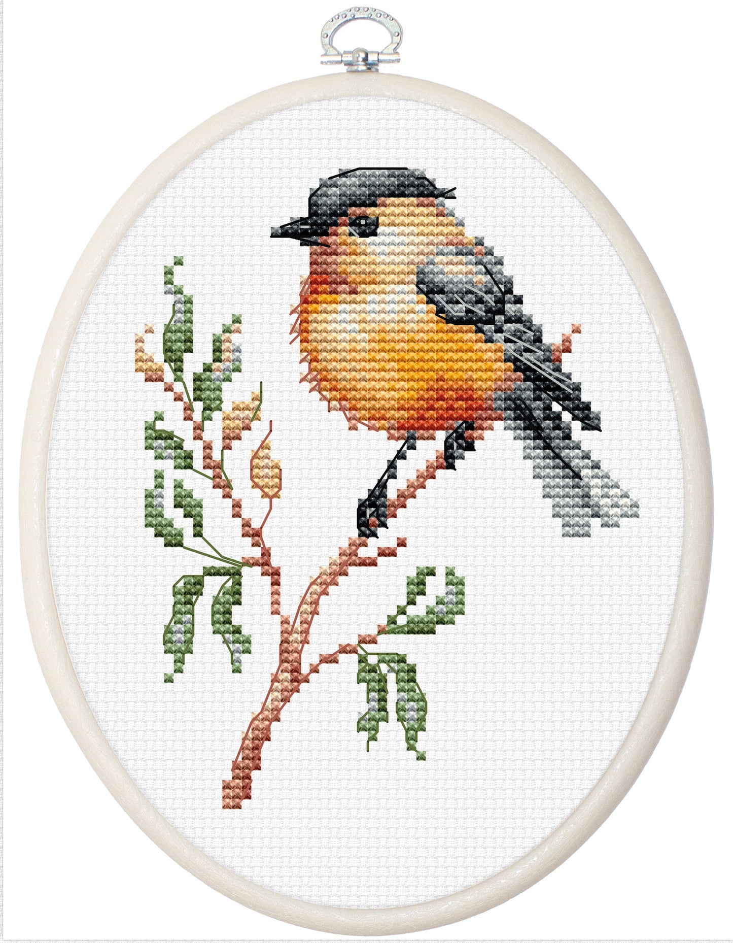 Cross Stitch Kit with Hoop Included Luca-S - Bird On The Branch, BC106