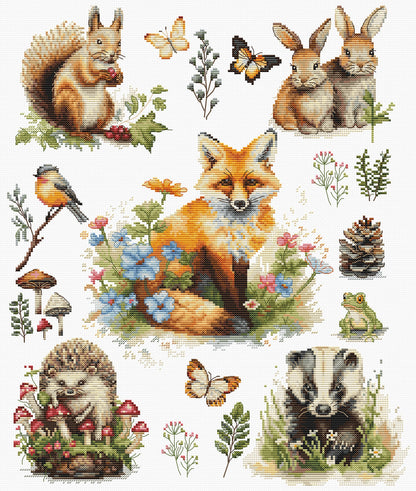 Cross Stitch Kit Luca-S -  Forest Animals, BU5057