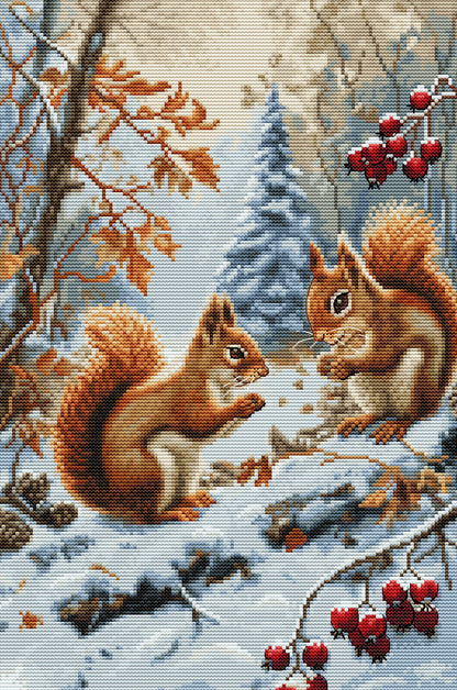 Cross Stitch Kit Luca-S -  Joy of The Squirrels , BU5064