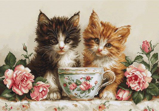 Cross Stitch Kit Luca-S GOLD - Morning of the Cats, BU5070