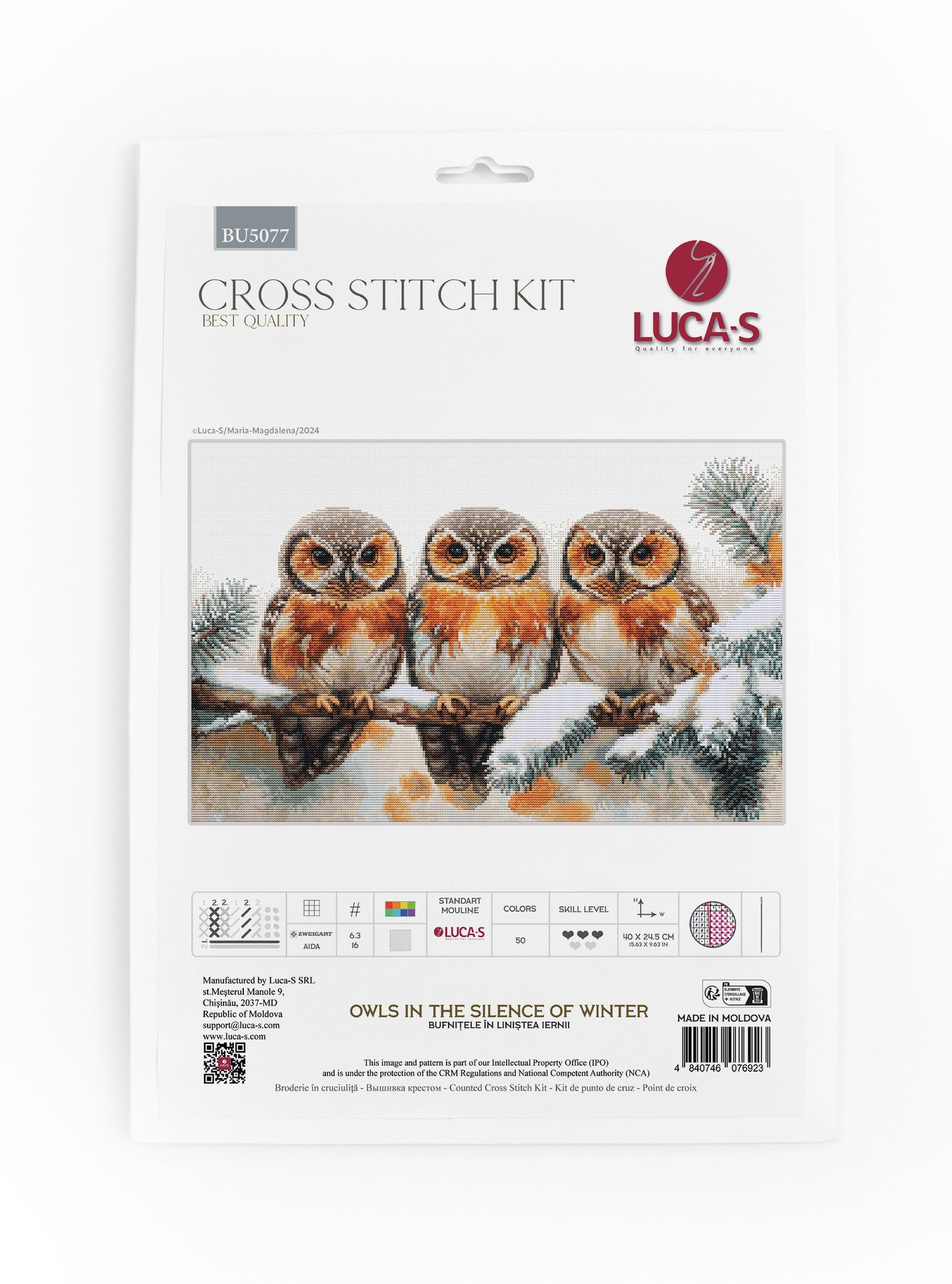 Cross Stitch Kit Luca-S - Owls in The Silence of Winter, BU5077