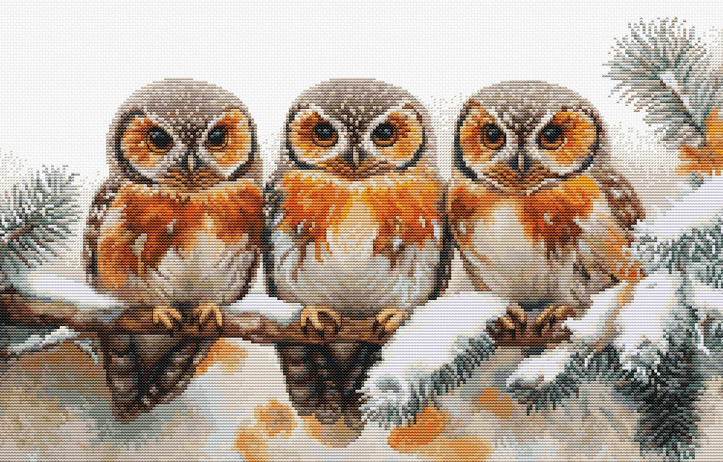 Cross Stitch Kit Luca-S - Owls in The Silence of Winter, BU5077