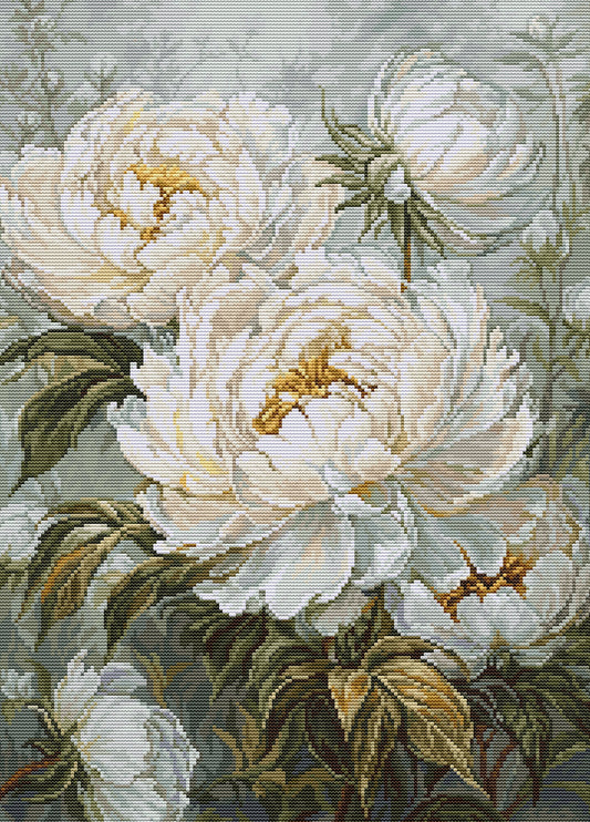 Petit Point Kit Luca-S GOLD - The Light of Spring Peonies, G715