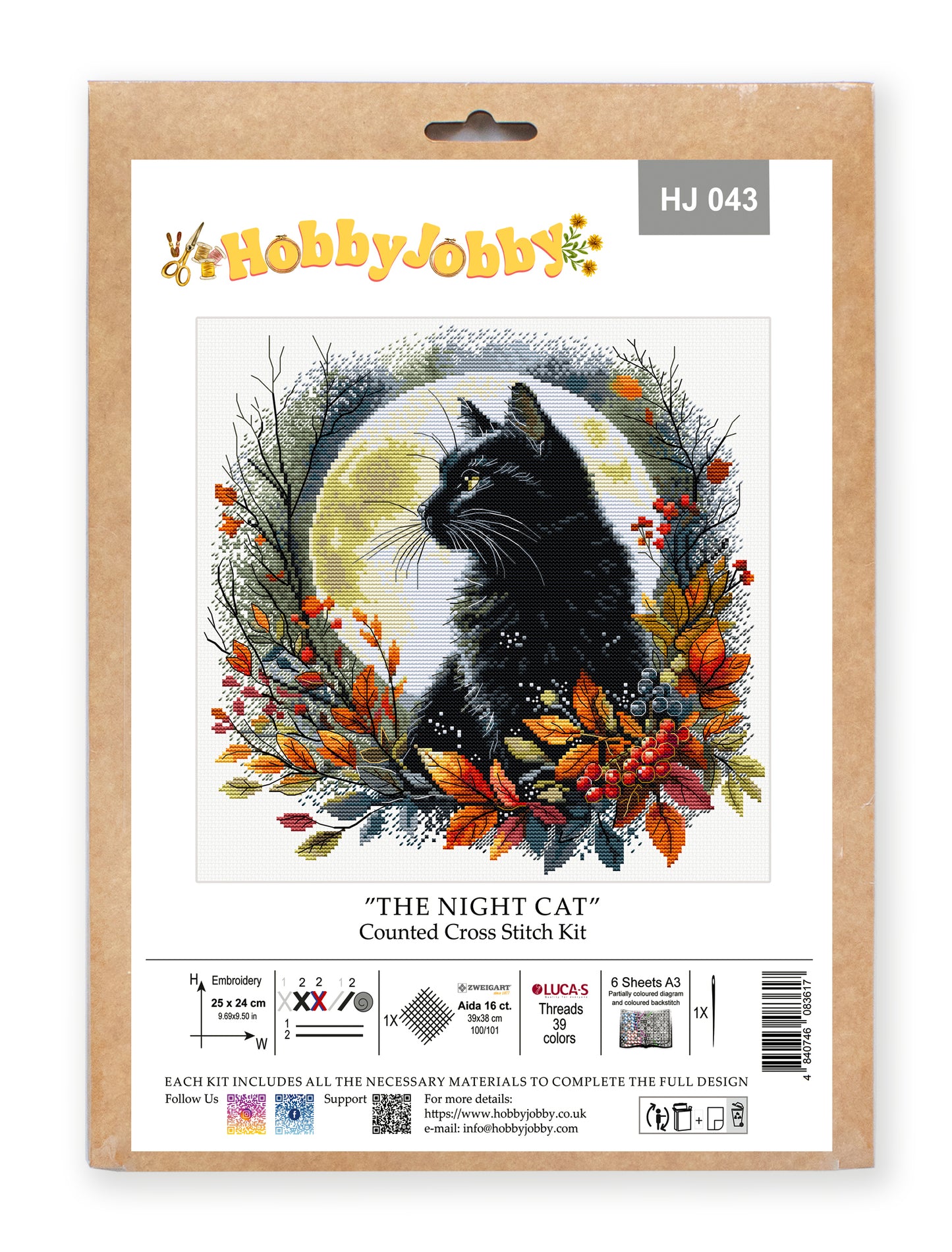 Cross Stitch Kit HobbyJobby - The Night Cat