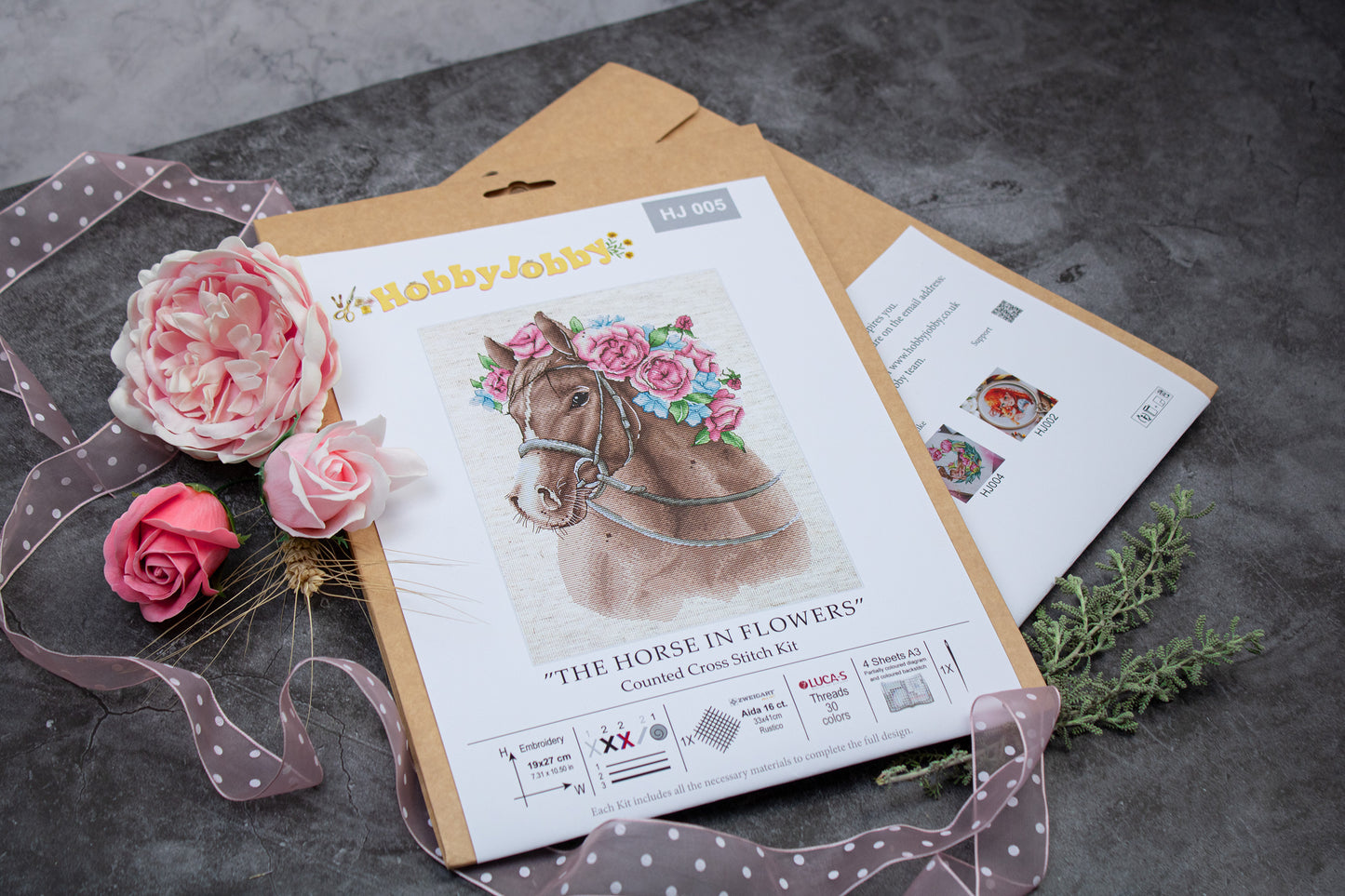 Cross Stitch Kit HobbyJobby - The Horse in Flowers