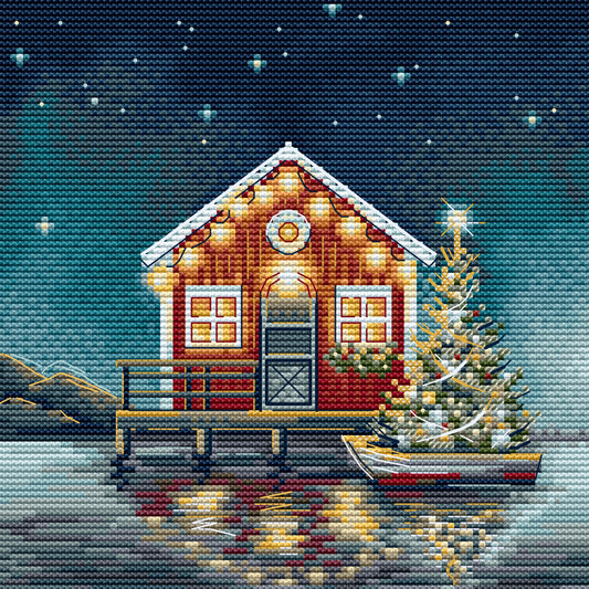 Cross Stitch Kit HobbyJobby - Christmas Night at The Pier