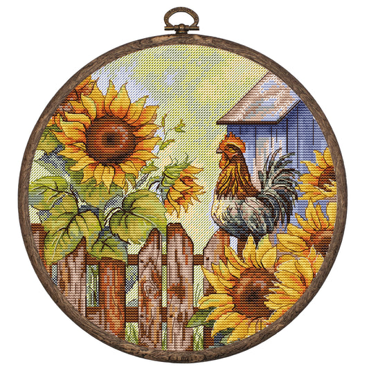 Cross Stitch Kit HobbyJobby with Hoop Included - The Rooster Song