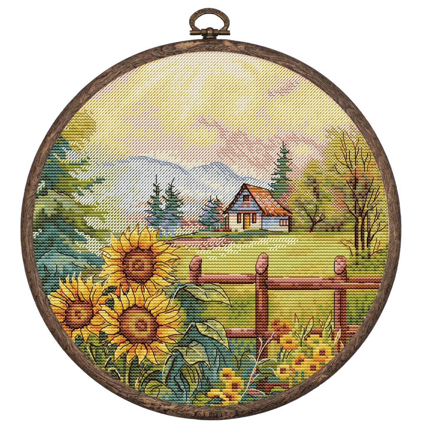 Cross Stitch Kit HobbyJobby with Hoop Included - The House on the Hilltop