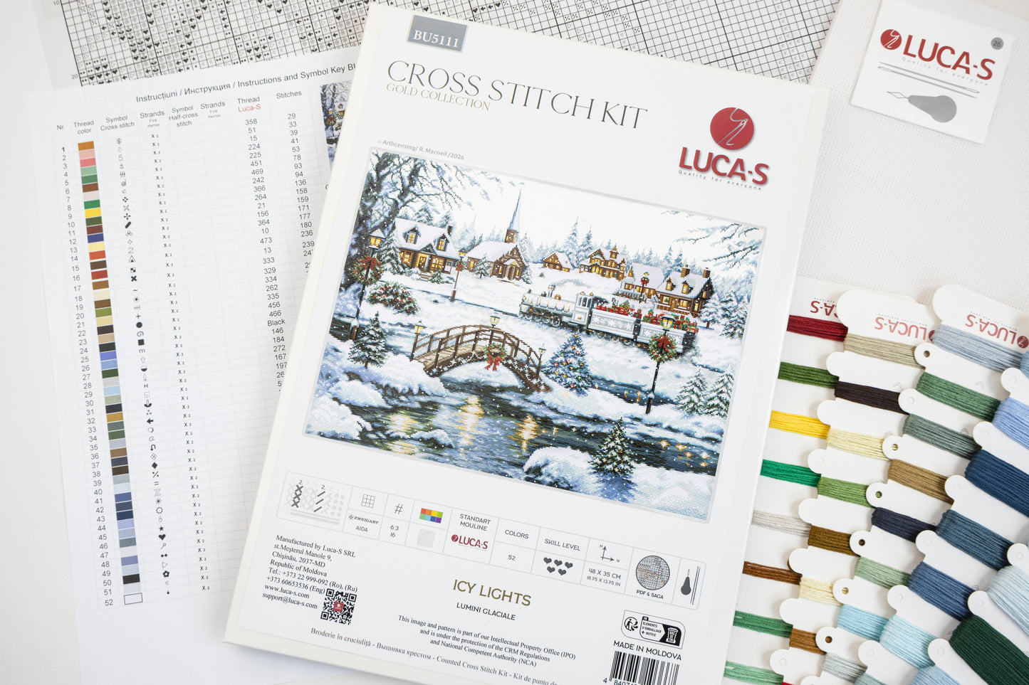Cross Stitch Kit Luca-S GOLD - Icy Lights, BU5111
