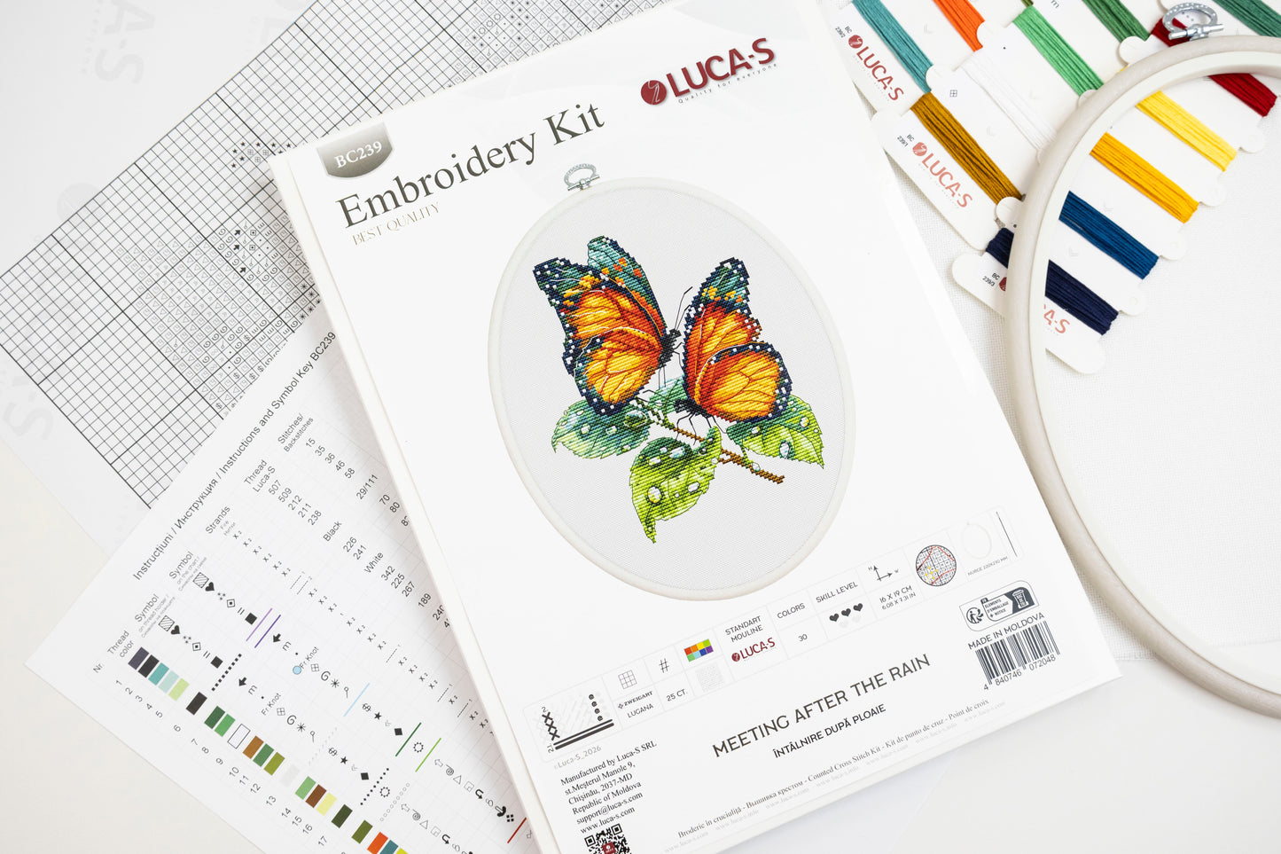 Cross Stitch Kit with Hoop Included Luca-S - Meeting After the Rain, BC239