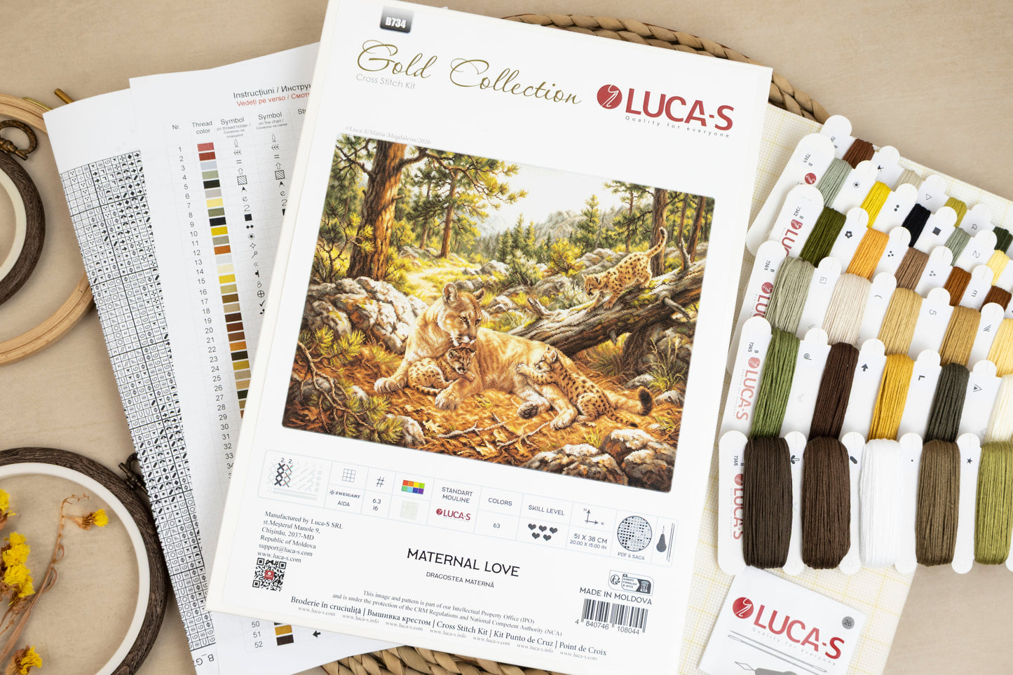 Cross Stitch Kit Luca-S Gold - Maternal Love, B734