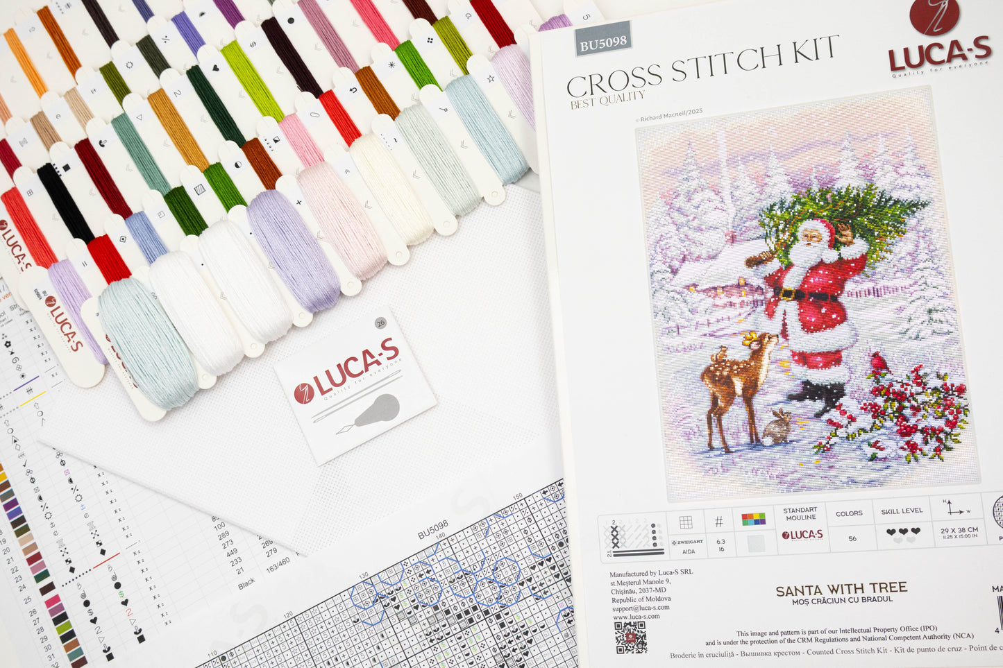 Cross Stitch Kit Luca-S - Santa With Tree, BU5098