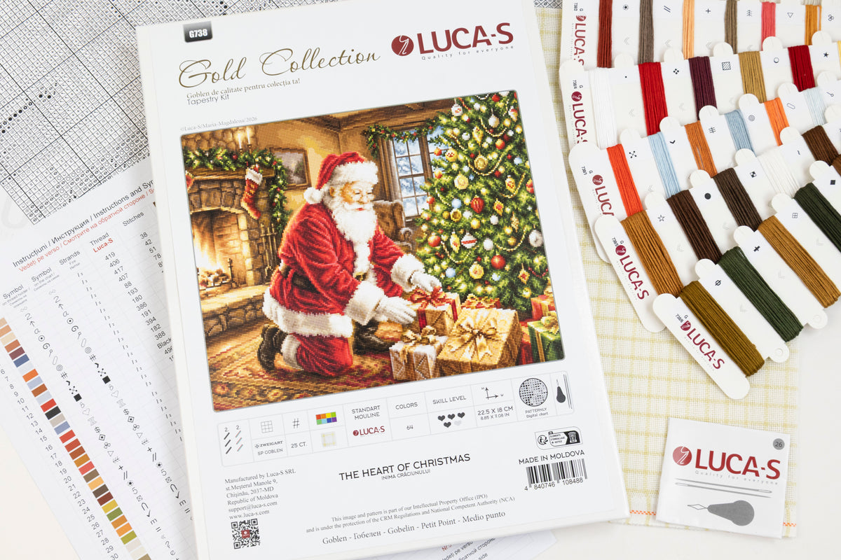 Petit Point Kit Luca-S GOLD - The Heart of Christmas, G738