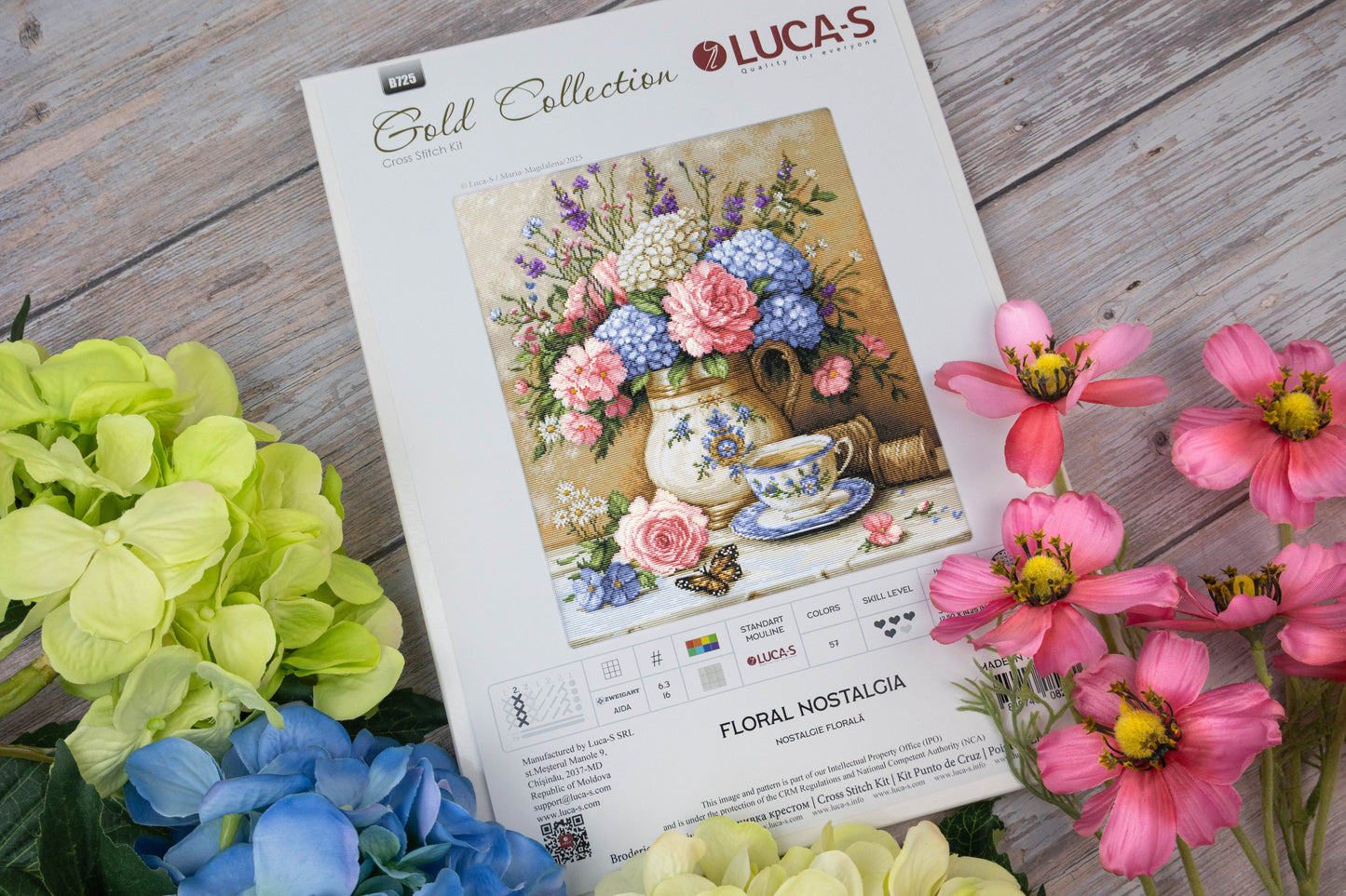 Cross Stitch Kit Luca-S GOLD - Floral Nostalgia, B725