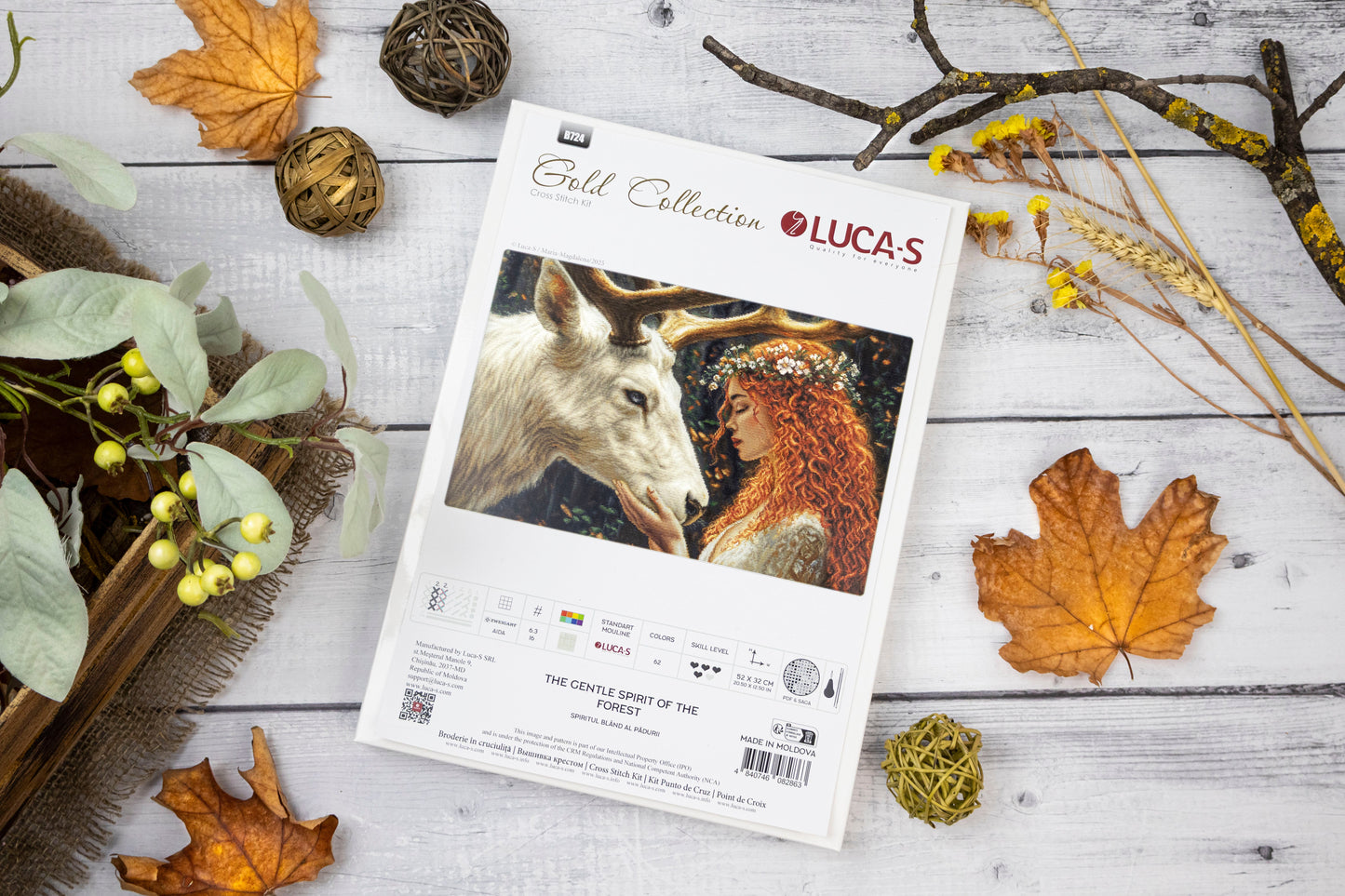 Cross Stitch Kit Luca-S GOLD - The Gentle Spirit of the Forest, B724