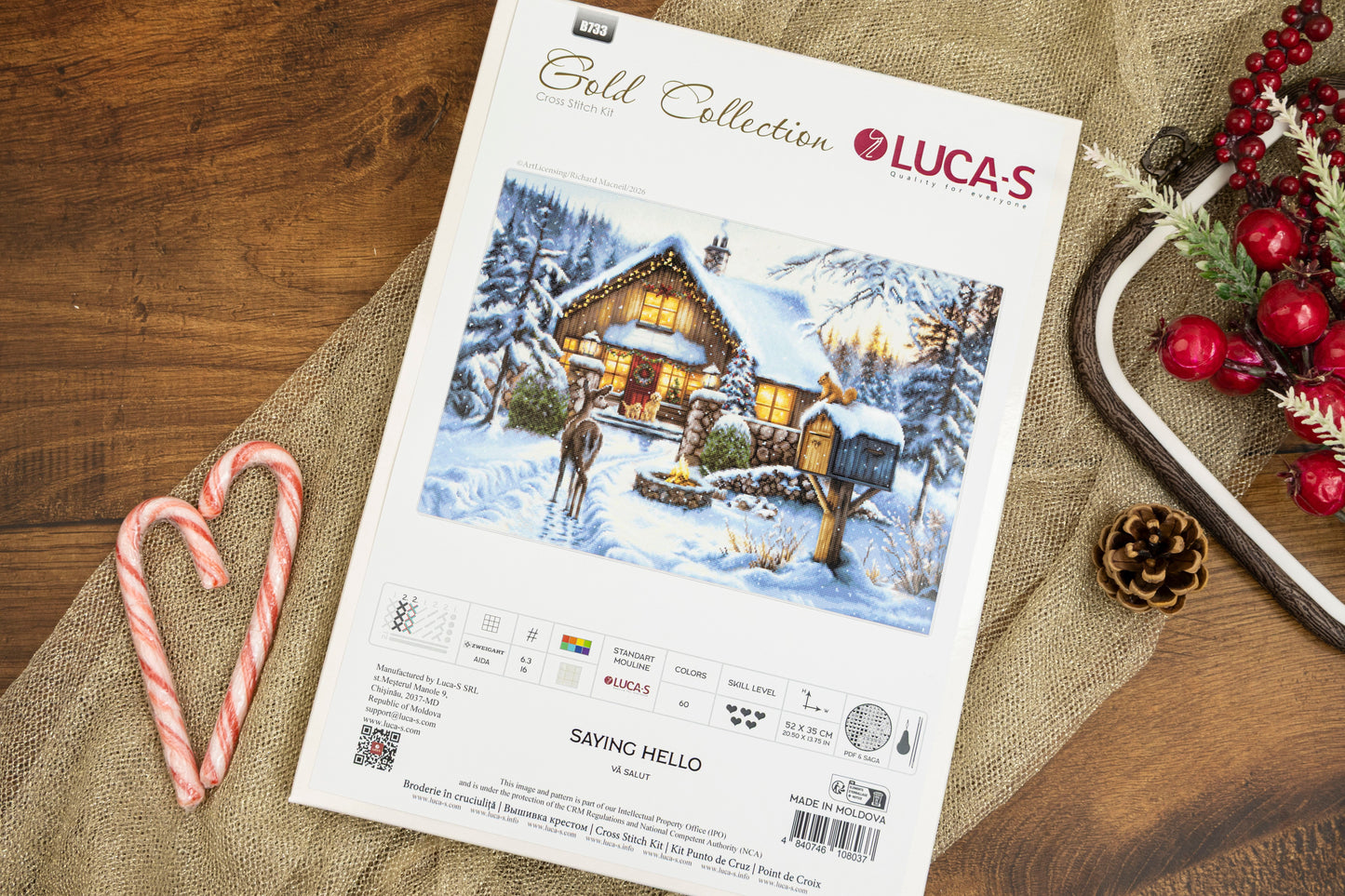 Cross Stitch Kit Luca-S Gold - Saying Hello, B733
